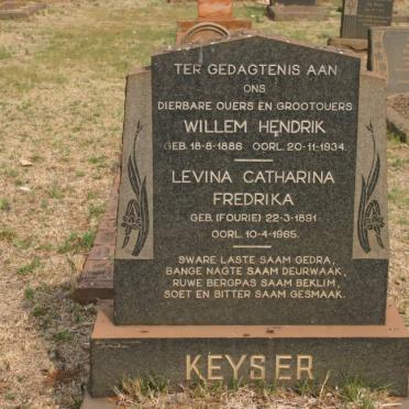 KEYSER Willem Hendrik 1886-1934 &amp; Levina Catharina Fredrika FOURIE 1891-1965