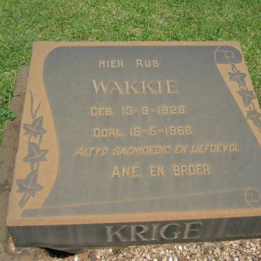 KRIGE Wakkie 1928-1966