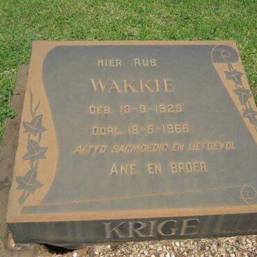 KRIGE Wakkie 1928-1966