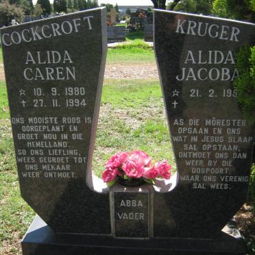 KRUGER Alida Jacoba 195? :: COCKCROFT Alida Caren 1980-1994 