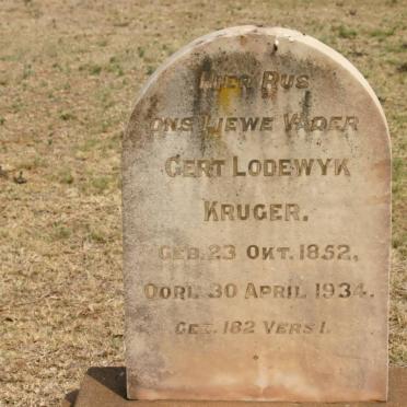 KRUGER Gert Lodewyk 1852-1934