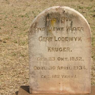 KRUGER Gert Lodewyk 1852-1934