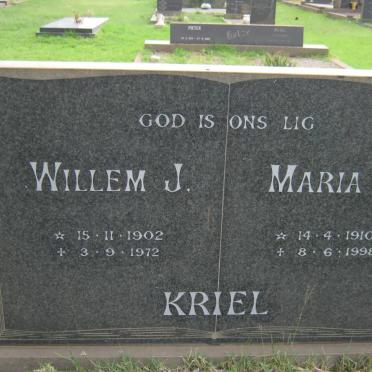 KRIEL Willem J. 1902-1972 &amp; Maria A. 1910-1998