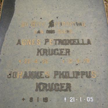 KRUGER Johannes Philippus 1919-2005 &amp; Agnes Petronella 1926-1976