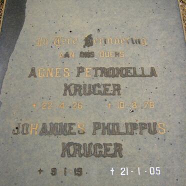 KRUGER Johannes Philippus 1919-2005 &amp; Agnes Petronella 1926-1976
