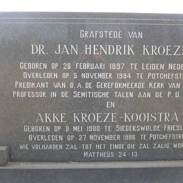 KROEZE Jan Hendrik 1897-1984 &amp; Akke KOOISTRA 1900-1986
