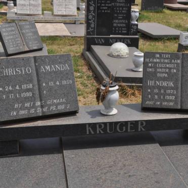 KRUGER Hendrik 1925-1992 :: KRUGER Christo 1958-1998 &amp; Amanda 1959-
