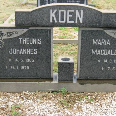 KOEN Theunis Johannes 1905-1978 &amp; Maria Magdalena 1910-1981