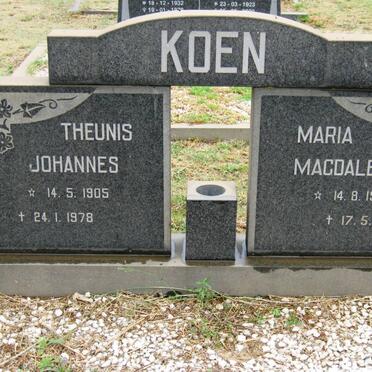 KOEN Theunis Johannes 1905-1978 &amp; Maria Magdalena 1910-1981