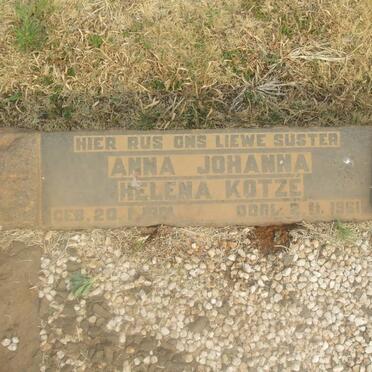 KOTZÉ Anna Johanna Helena 1914-1961