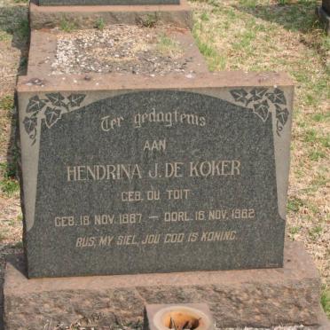KOKER Hendrina J., de nee DU TOIT 1887-1962