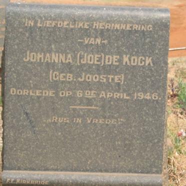KOCK Johanna, de nee JOOSTE -1946
