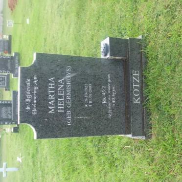 KOTZE Martha Helena nee GERMISHUYS 1921-2003