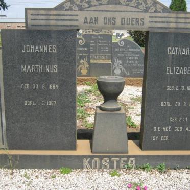 KOSTER Johannes Marthinus 1884-1967 &amp; Catharina Elizabeth 1897-1966