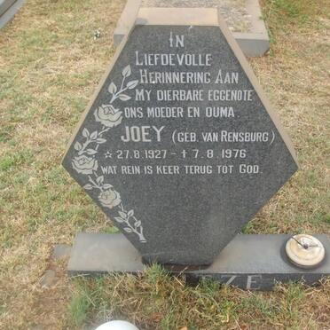 KOTZE Joey nee VAN RENSBURG 1927-1976