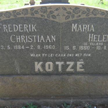 KOTZÉ Frederik Christiaan 1884-1960 &amp; Maria Helena DE VILLIERS 1880-1964