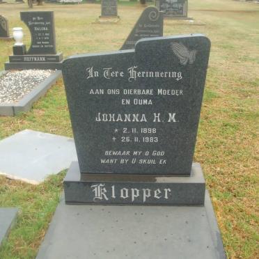 KLOPPER Johanna H.M. 1898-1983
