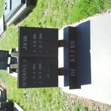 KLERK Jacob, de 1910-1996 &amp; Hendrina J. 1918-1988