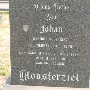 KLOOSTERZIEL Johan 1957-1979