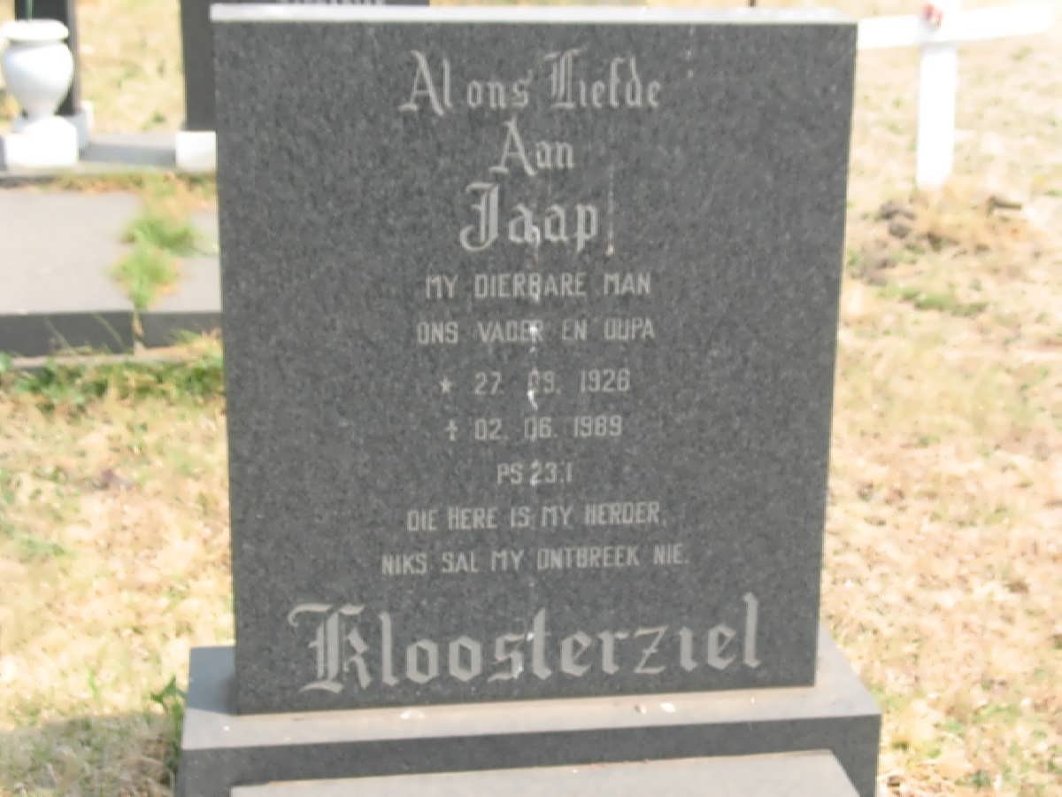 KLOOSTERZIEL Jaap 1926-1989