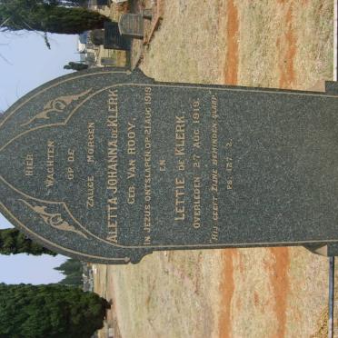 KLERK Aletta Johanna, de nee VAN ROOY -1919 :: DE KLERK Lettie -1919