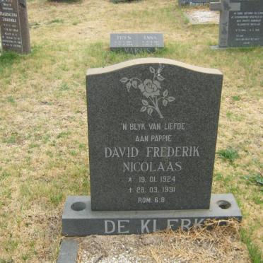 KLERK David Frederik Nicolaas, de 1924-1991