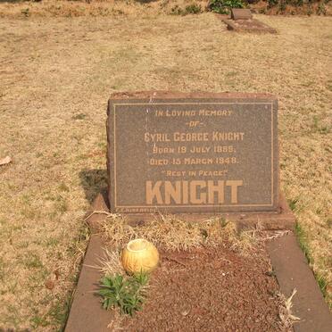KNIGHT Cyril George 1889-1948
