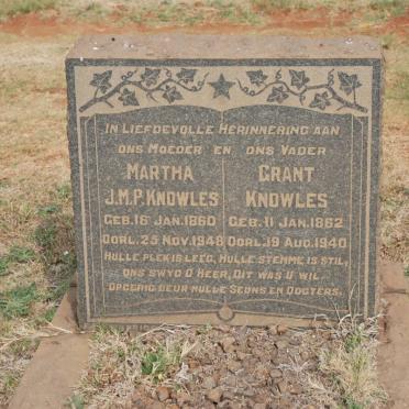 KNOWLES Grant 1862-1940 &amp; Martha J.M.P. 1860-1948