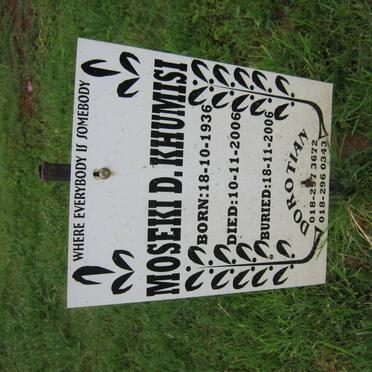 KHUMISI Moseki D. 1936-2006