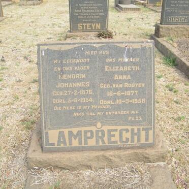 LAMPRECHT Hendrik Johannes 1876-1954 &amp; Elizabeth Anna VAN ROOYEN 1877-1958
