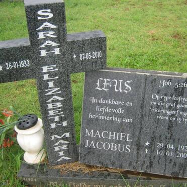 LEUS Machiel Jacobus 1928-2003 &amp; Sarah Elizabeth Maria 1933-2010