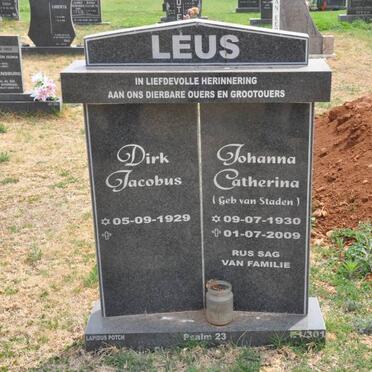 LEUS Dirk Jacobus 1929- &amp; Johanna Catherina VAN STADEN 1930-2009