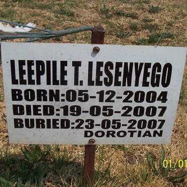 LESENYEGO Leepile T. 2004-2007