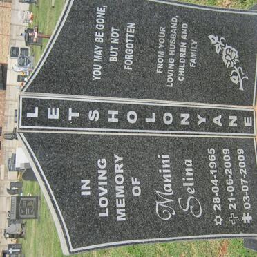 LETSHOLONYANE Manini Selina 1965-2009