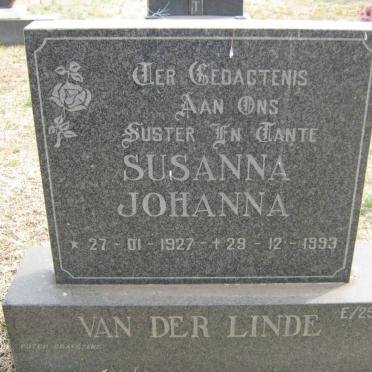 LINDE Susanna Johanna, van der 1927-1993