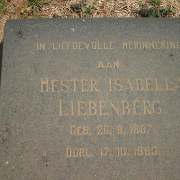 LIEBENBERG Hester Isabella 1897-1983