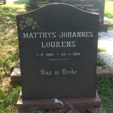 LOURENS Matthys Johannes 1884-1964