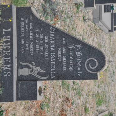 LOURENS Johanna Isabella nee JONKER 1909-1981