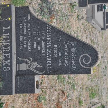LOURENS Johanna Isabella nee JONKER 1909-1981