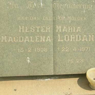 LORDAN Hester Maria Magdalena 1908-1971