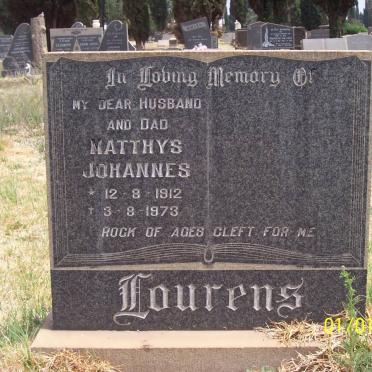LOURENS Matthys Johannes 1912-1973