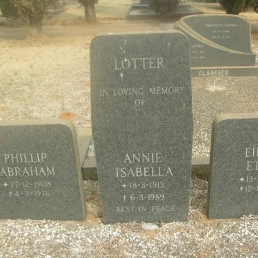 LOTTER Phillip Abraham 1908-1976 &amp; Annie Isabella 1913-1989 :: LOTTER Eileen Ethel 1936-1968