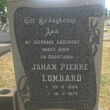 LOMBARD Johan Pierre 1904-1978