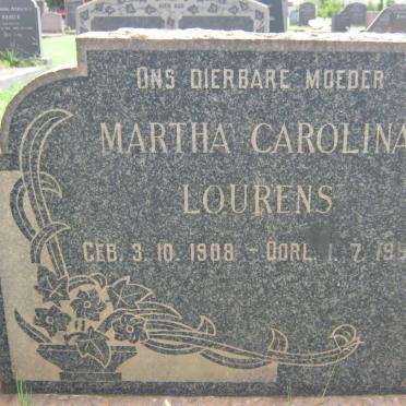 LOURENS Martha Carolina 1908-1957