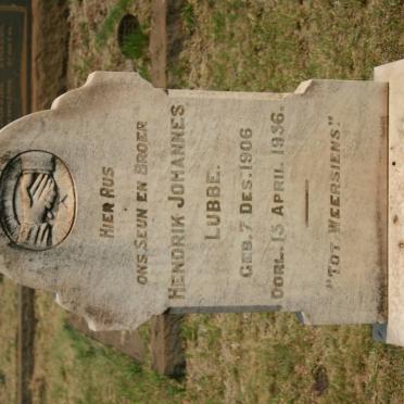 LUBBE Hendrik Johannes 1906-1936