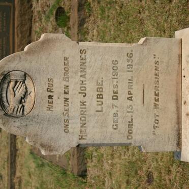 LUBBE Hendrik Johannes 1906-1936