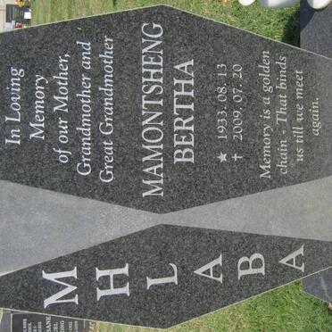 MHLABA Mamontsheng Bertha 1933-2009