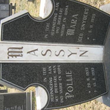 MASSYN Pollie 1933-1993 &amp; Mara SNYDERS 1935-