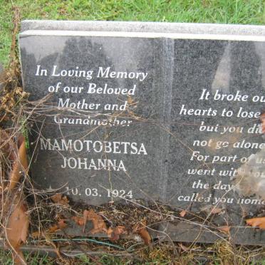 MAMOTOBETSA Johanna 1924-