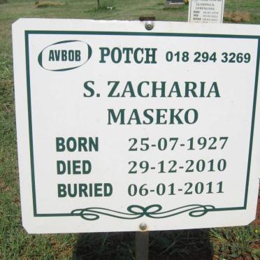 MASEKO S. Zacharia 1927-2010